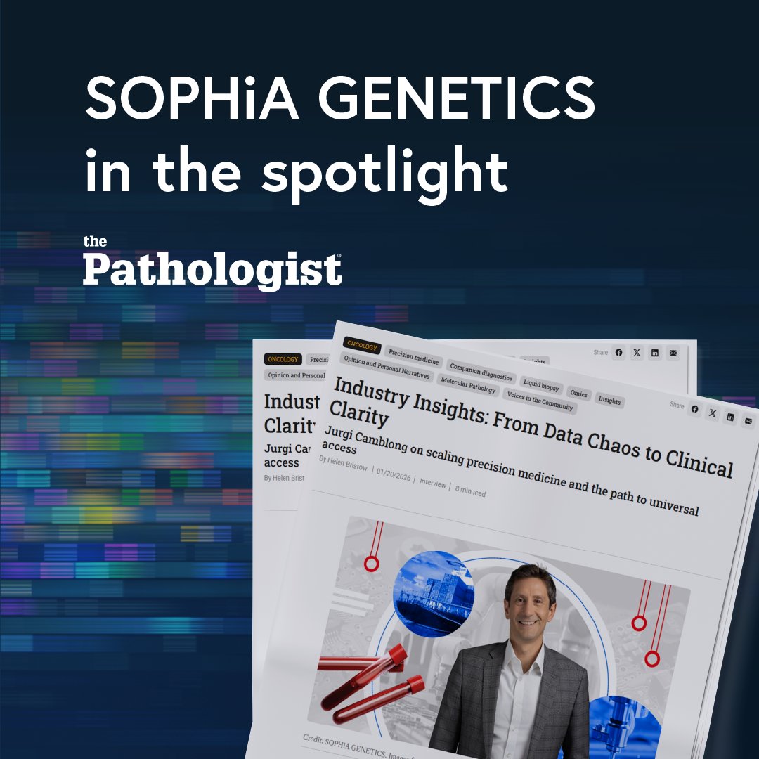 SOPHiAGENETICS's tweet photo. From data chaos to clinical clarity. 🧬

@JurgiCamblong joins The Pathologist to discuss the roadmap for scaling precision medicine.

"We need technology and human intelligence working in tandem."

📖 Read more: https://t.co/d2CSQgQazQ https://t.co/AUmkDXHDyT