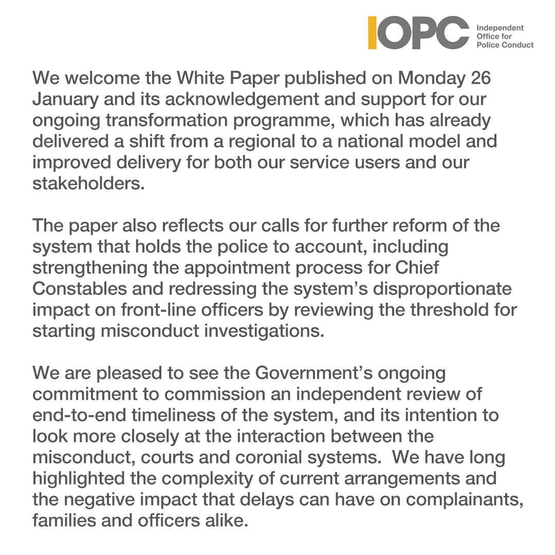 Independent Office for Police Conduct (IOPC) tweet media