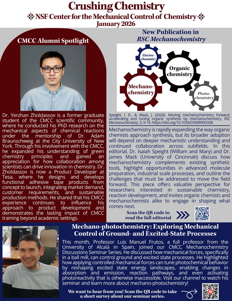 NSF Center for the Mechanical Control of Chemistry tweet media