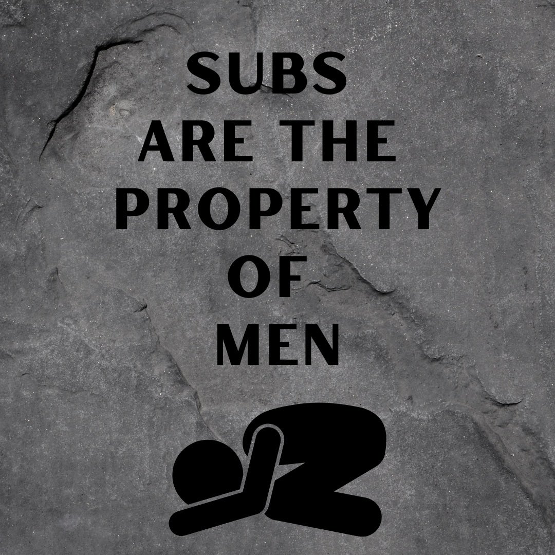 AlphaDomJ's tweet photo. Never forget that you are just property for ALPHA MEN to own and control. https://t.co/GoAIUz30Ml