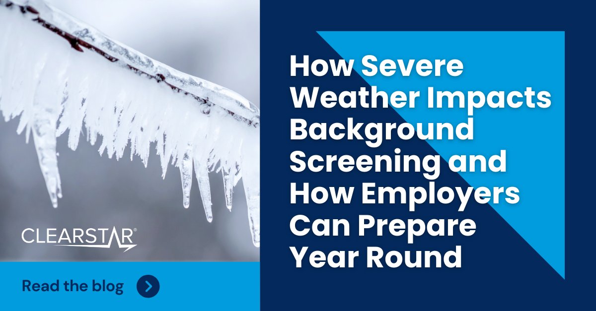 Severe weather across the country this week is a reminder of how fast storms can delay background checks. Our new blog breaks down the impact and how employers can stay prepared year round. Keep hiring steady, no matter the forecast. hubs.la/Q040w0-W0
