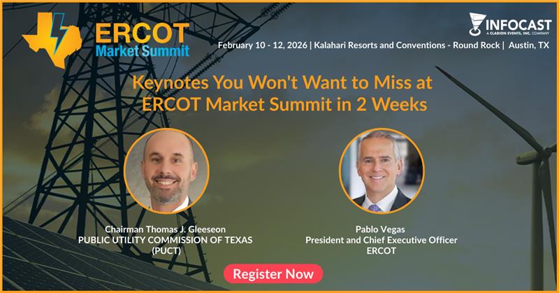 infocast_events's tweet photo. Only 2 Weeks to go!
 
ERCOT Market Summit will feature expert speakers including two keynotes
 
Meet 800+ Policymakers, Utilities, Large Energy Users, &amp; Renewable Players Working to Meet the Challenges of Unprecedented Load Growth
 
Register now: https://t.co/9xEnJQptow https://t.co/nuBIATnksI
