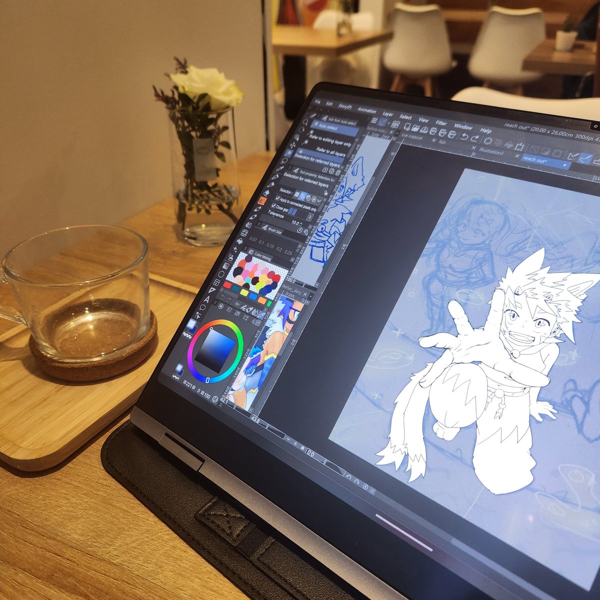 Work in Progress 
Chillin at Cobeya
Immermannstraße 57, 40210 Düsseldorf

Nice place to stay and eat.
#WIPs #WIP #cobeya #drawing #anime #webtoon #chimera