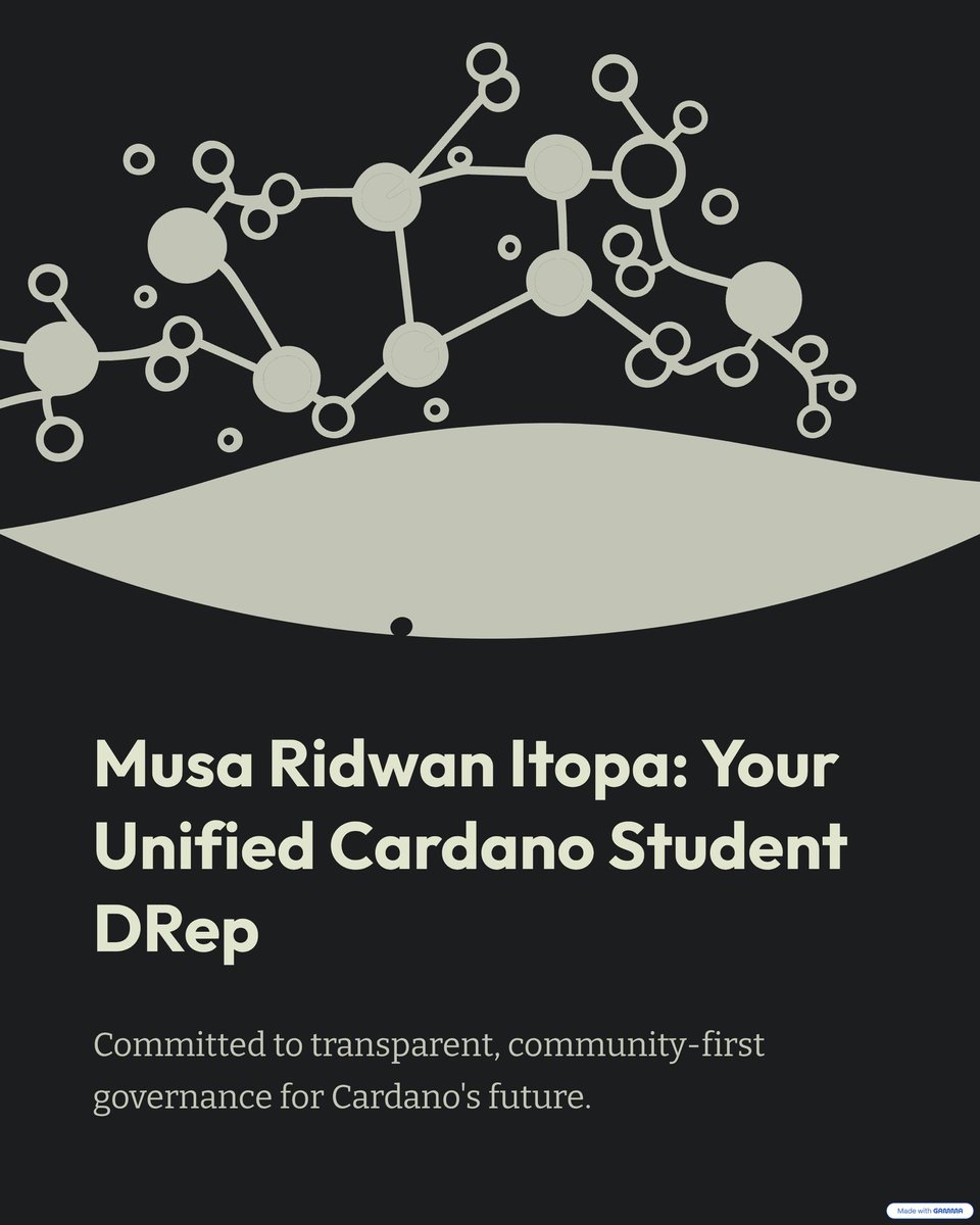 MusaRidwanItopa's tweet photo. I'm now an active DRep! 
Representing YOU in Cardano governance.

Delegate to Musa Ridwan Itopa drep1yggumgdxdpa2dgr85etak35s4v00k07vdhvn5y3xxw33yac77c9hp

for transparent, growth-focused votes.
Let's build Cardano together https://t.co/4zgZjj0nU6