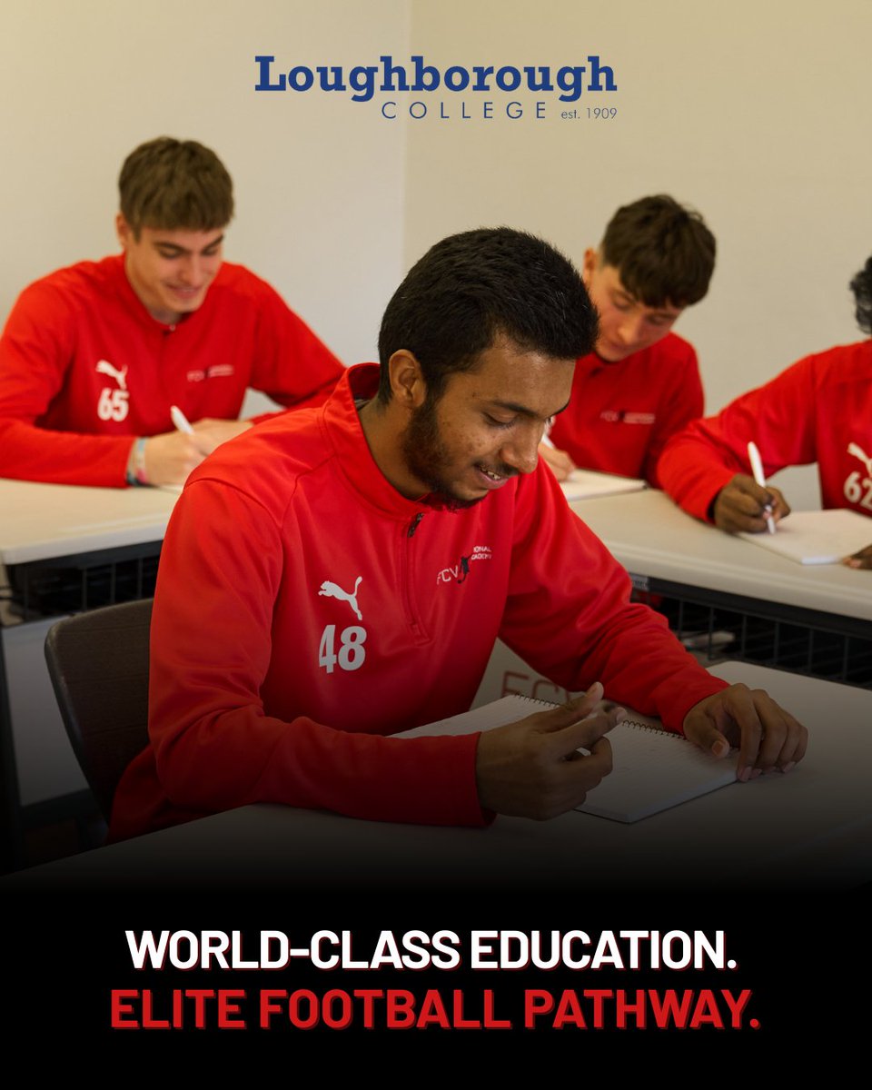 FCVAcademy's tweet photo. Education matters. Football matters.

At FCV, our players combine A-Levels, BTECs or degrees delivered by Loughborough College with a full-time football program at FCV designed to support long-term player development.

📩 Enquire now | https://t.co/bMXUwztVu6
#fcvacademy https://t.co/oiE1Tuz12O