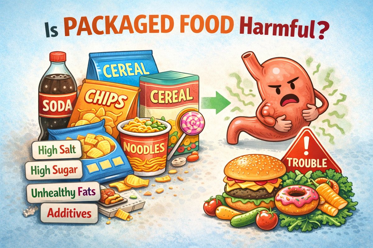 JollyScientist's tweet image. Is packaged food really harmful? 🤔

Not always. 😇
But ultra-processed food is often high in sugar, salt, unhealthy fats, and additives that confuse your gut and metabolism.

Occasional is okay.
Daily = risk.

Read labels. Eat smart. 🧠🥗

#FoodScience #HealthAwareness
