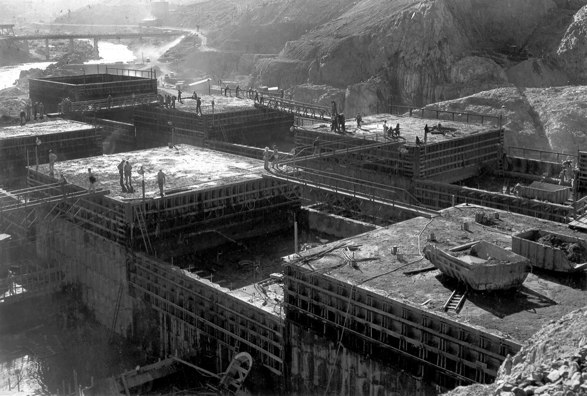 Shasta Dam is made up of 16,900 concrete blocks, each measuring 50 feet by 50 feet by 5 feet. The blocks were part of one of the most ambitious engineering projects in U.S. history.

Construction began in 1938, and workers started pouring concrete in July 1940. Using 8-cubic-yard