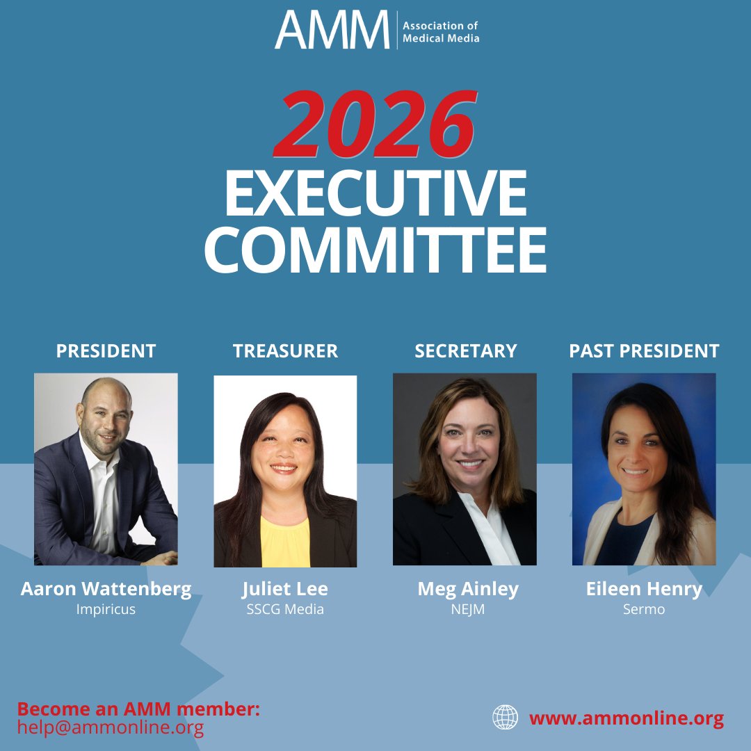 AMMUpdates's tweet image. We are excited to introduce our Executive Committee for 2026!  

Join us in congratulating President Aaron Wattenberg, Treasurer Juliet Lee, and Secretary Meg Ainley as they take on these important roles, and thanking Eileen Henry for her continued leadership as Past President.