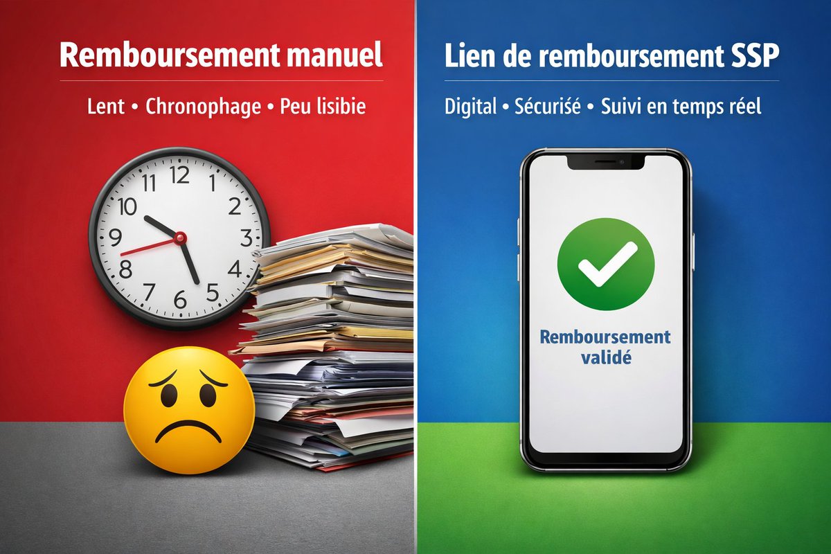 sspayment's tweet photo. Le remboursement n’est plus une impasse.
C’est un flux.

Avec le lien de remboursement SSP :
digital, automatisé, sécurisé, suivi en temps réel.

👉 Moins de coûts. Moins de délais. Plus de satisfaction client.

#Finance #Paiement #DAF #SSP https://t.co/9gwPMTTAuB