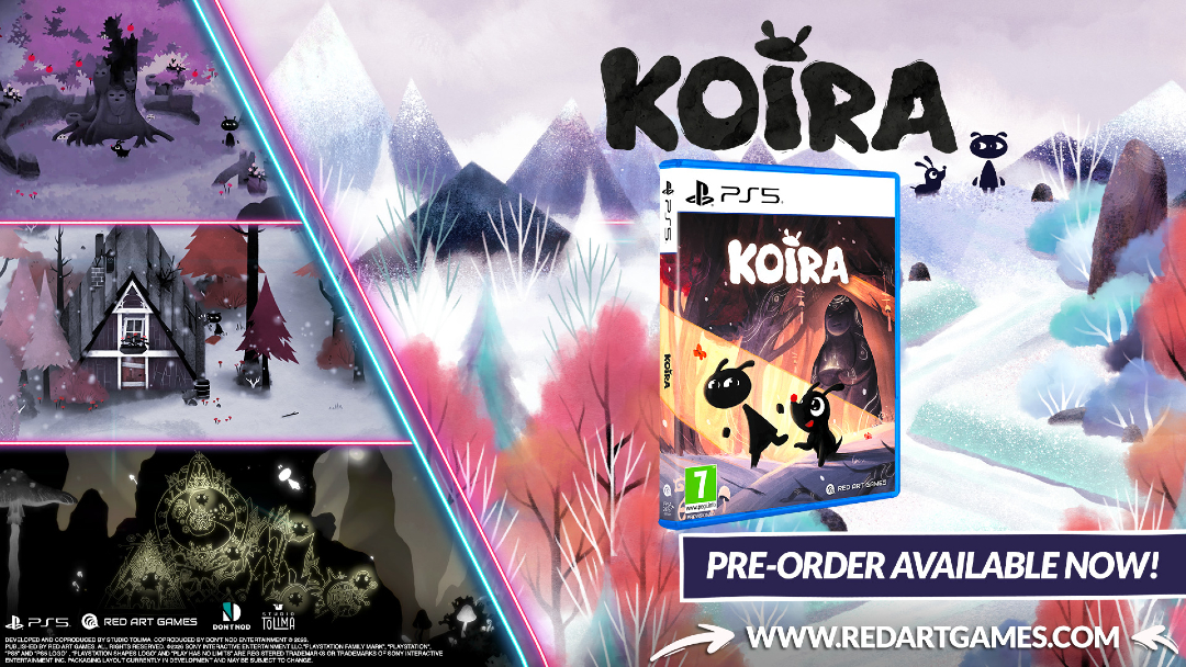 Es ist soweit!

Koira von Don't Nod erscheint am 18. Juni 2026 als physische Ausgabe für PS5! 🎉

Diese bewegende, handgezeichnete Geschichte entführt dich in einen magischen Wald 🌳✨.
 Vorbestellungen sind hier möglich 👇
bit.ly/4pW6sqB
#Koira