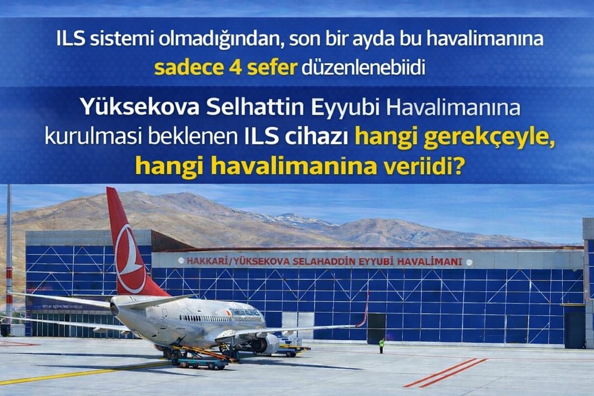 Yüksekova Selahattin Eyyubi Havalimanı’na son bir ayda yalnızca 4 sefer gerçekleştirilebilmiş. Şimdi ise tadilat nedeniyle 1 Martta süresi belirsiz bir şekilde kapatılıyor.

Sayın <a href="/dhmikurumsal/">DHMİ Genel Müdürlüğü</a> Tadilatan önce bütün Hakkari kamuoyu şu sorunun cevabını beklemektedir. 

Yüksekova