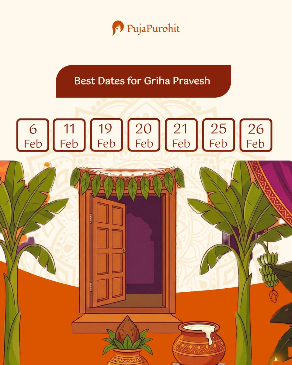 pujapurohitapp's tweet photo. यदि आप गृह प्रवेश पूजा करवाने का सोच रहे हैं, तो आप इन दिनों में गृह प्रवेश पूजा करवा सकते हैं। कृपया इस संदेश को सभी समूहों में साझा करें, ताकि सभी को जानकारी मिल सके। #Hindu #TrendingNow https://t.co/G9rYof7nsH
