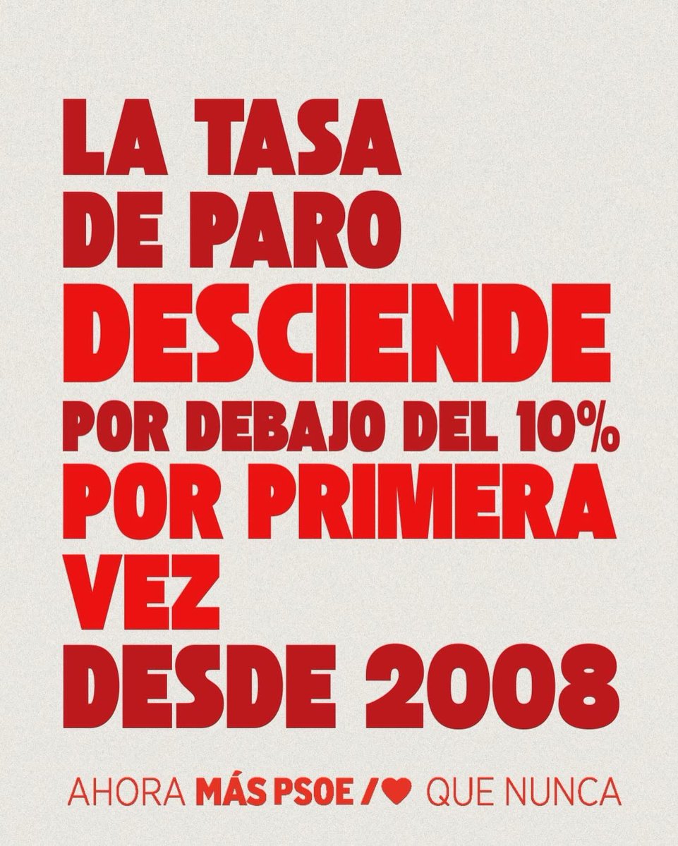 ❗️Datos 👇🏻

➕ empleo
➕ estable 
➕ calidad
➖ paro 
➖ precariedad

#AhoraMásQueNunca🌹 <a href="/PSOE/">PSOE</a>