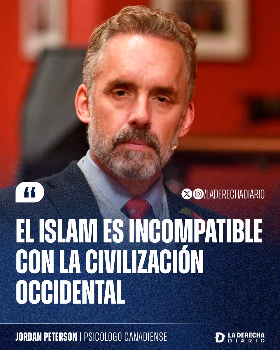 laderechadiario's tweet image. 🚨🇨🇦 | BASADO: El psicólogo conservador canadiense, Jordan Peterson, afirmó que "el islam es incompatible con la civilización occidental".