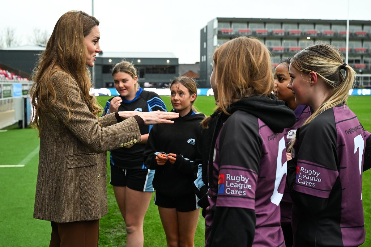 TheRFL's tweet photo. The Princess of Wales (@KensingtonRoyal), The Rugby Football League’s Royal Patron, today visited @WTrinityRL and their Community Foundation to learn how their outreach programmes bring generations together and support individuals experiencing isolation in the community. https://t.co/cMl2wA70nw