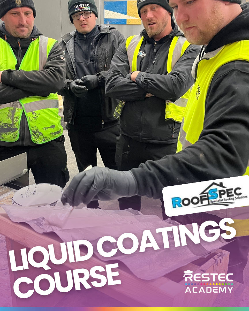 RestecRoofing's tweet image. Today, we were pleased to welcome the team from Roof Spec at our HQ who completed our new Liquid Coatings Course focused on our advanced metal roof coating system, RES𝗚𝗨𝗔𝗥𝗗, while also gaining insight into our full liquid coating range. 

#Training #MetalRoofing #Restec