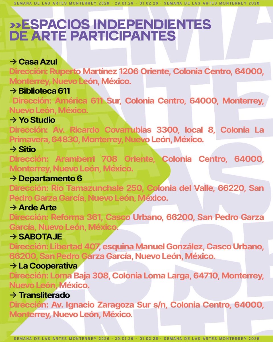 Espacios independientes de arte en la Semana de Las Artes Monterrey 2026 >