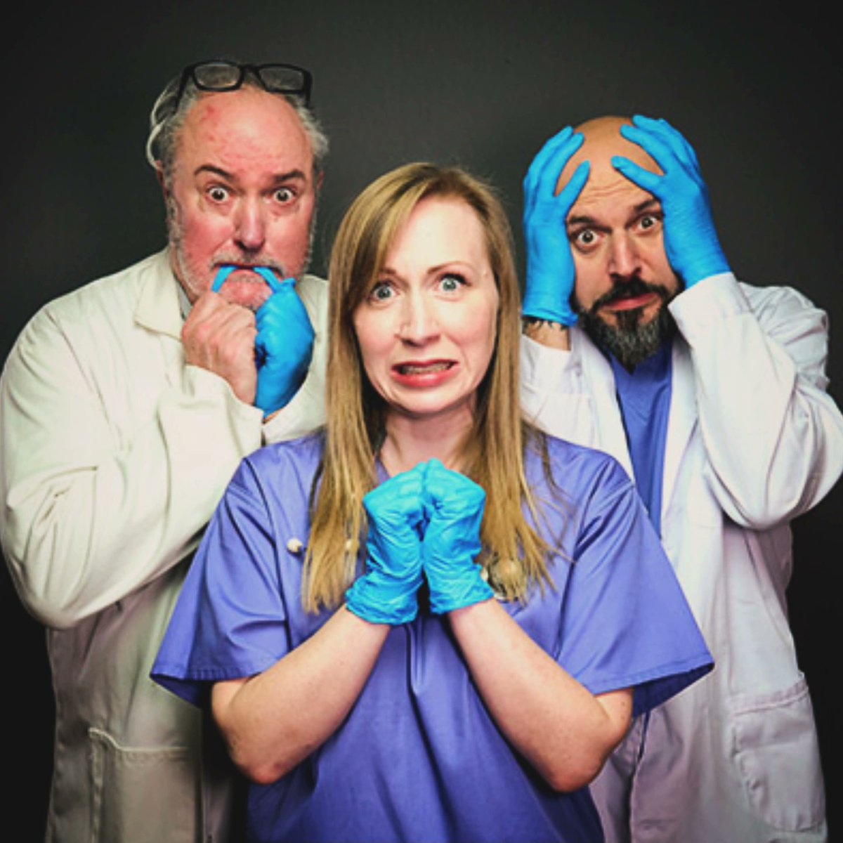 dyadproductions's tweet photo. And so we begin!
Creating a new show is always an exciting thing, don't be fooled by our Doctors' expressions here, they're raring to go and what a start made already!
Back in the bosom of @TheOldTownHall fantastic things are happening!
#GMEW10 #theatre #collaboration #comedy https://t.co/T9455c4HTV
