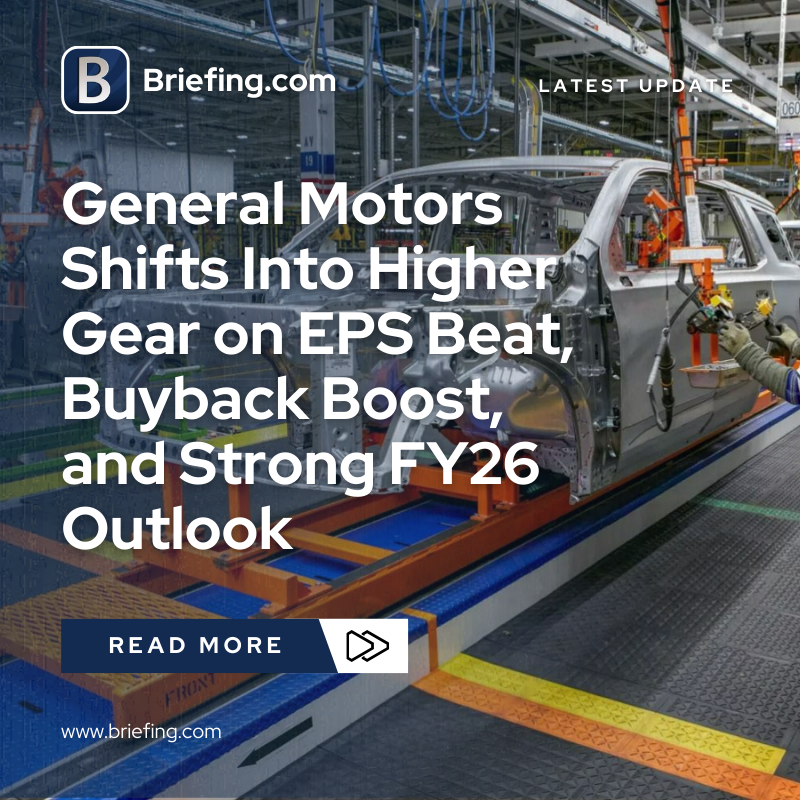 Briefingcom's tweet image. $GM: General Motors shifted into a higher gear with an EPS beat, a 20% dividend hike, and a new $6B buyback. Solid FY26 guidance and manageable tariffs are fueling renewed confidence in GM. Get the details here: briefing.com/story-stocks/a…

#GM #generalmotors #earnings #buyback