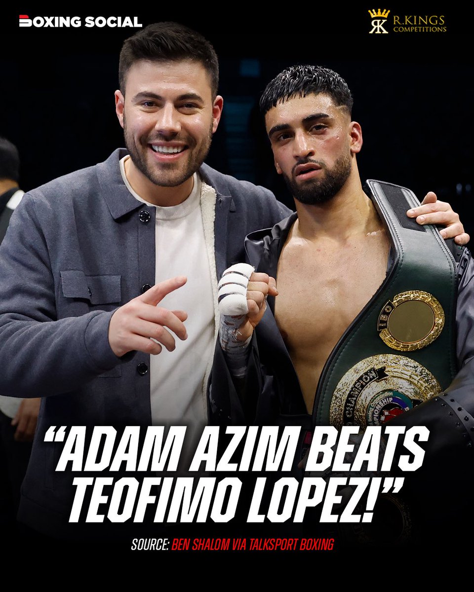 boxing_social's tweet image. 𝐒𝐡𝐚𝐥𝐨𝐦 𝐬𝐚𝐲𝐬 𝐀𝐝𝐚𝐦 𝐀𝐳𝐢𝐦 𝐰𝐢𝐥𝐥 𝐛𝐞𝐚𝐭 𝐓𝐞𝐨𝐟𝐢𝐦𝐨 𝐋𝐨𝐩𝐞𝐳

@benjshalom has picked Adam Azim to beat WBO &amp;amp; Ring Magazine Super-Lightweight World Champion Teofimo Lopez in a potential fight

👑 Lopez defends his titles against Shakur Stevenson on Saturday