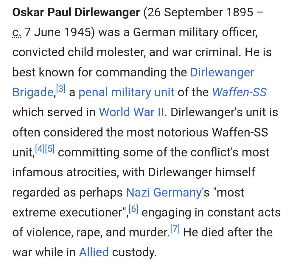 stevanzetti's tweet image. The actual Nazis allowed a child molester to serve as head of a penal unit of the Waffen-SS