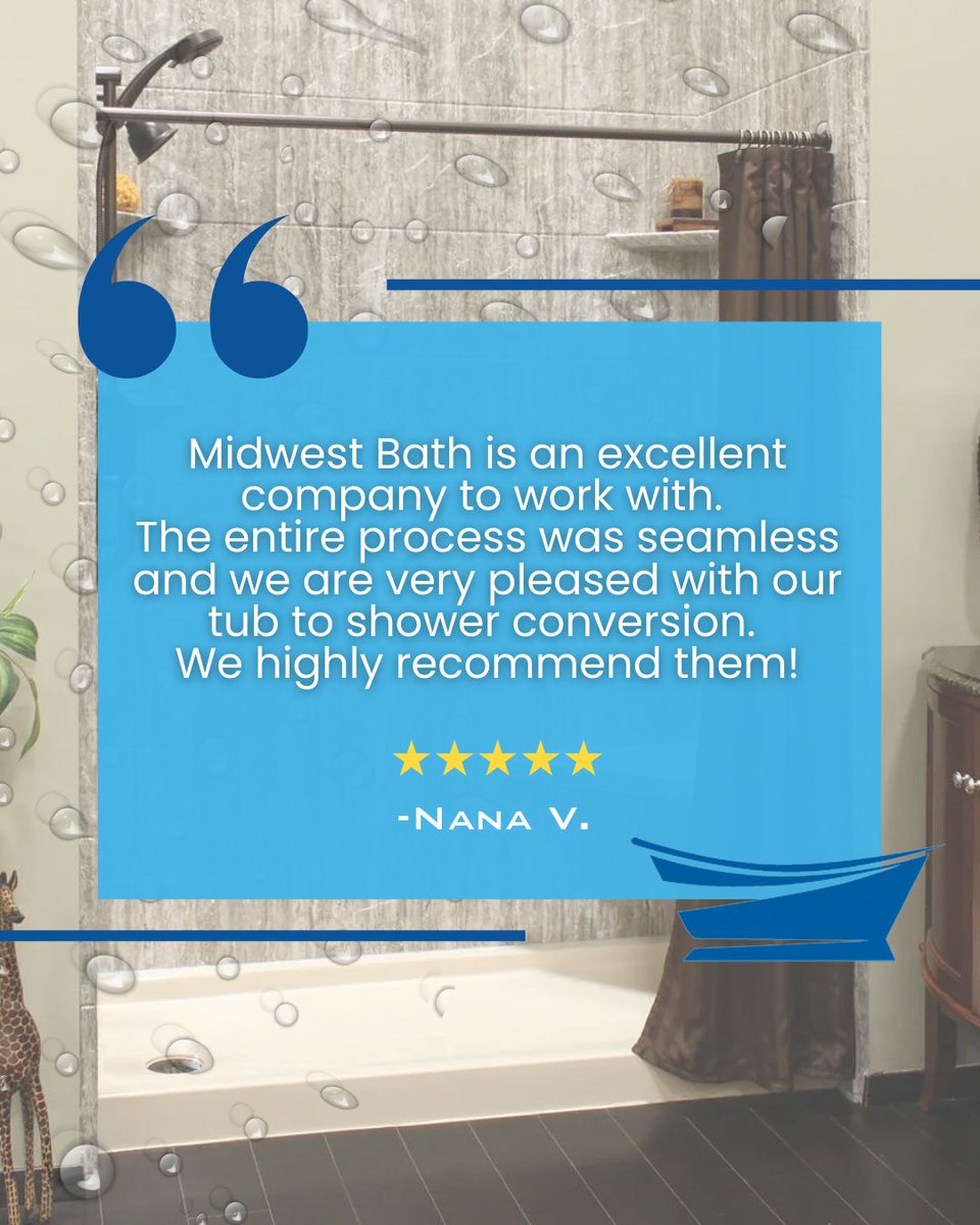 midwestbathco's tweet photo. Nana trusted us with her tub-to-shower conversion and we’re so glad the experience was seamless from start to finish. Nothing makes us happier than hearing how much our customers love their new, safer, more stylish shower! 

Ready for your own transformation?
📞 Call 888-838-7138 or visit https://t.co/GBl7gcJBiT to schedule your FREE consultation today!

#MidwestBath #CustomerReview  #TubToShowerConversion #BathRemodel #ShowerUpgrade #HappyCustomers