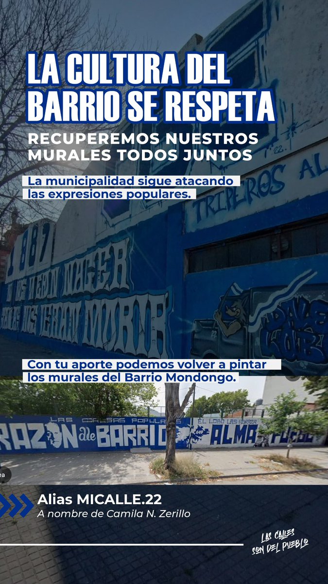 AgustinMir22's tweet photo. LA CULTURA DEL BARRIO SE RESPETA, LAS CALLES SON DEL PUEBLO! https://t.co/cAG1VLV6PL