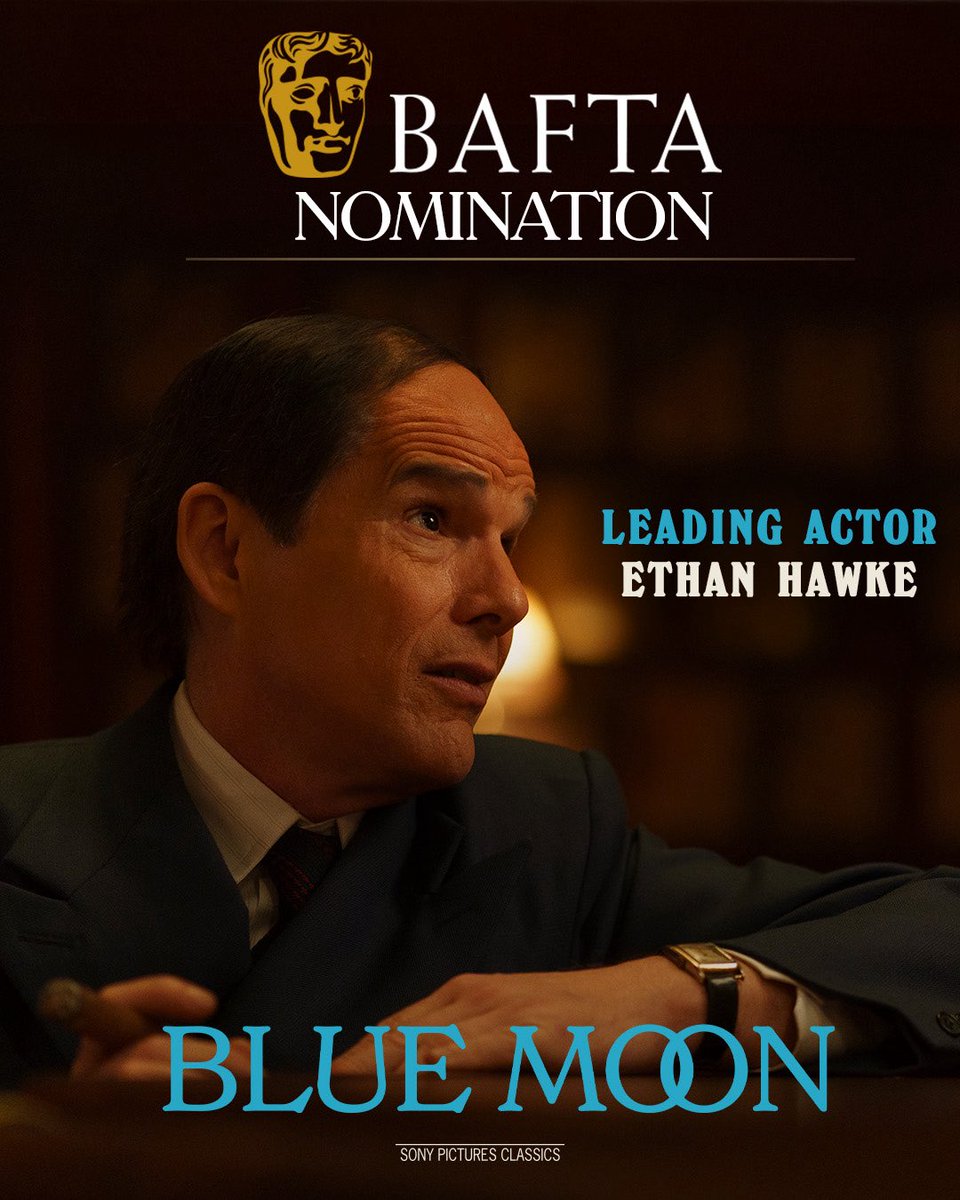sonyclassics's tweet image. Ethan Hawke has been nominated for Best Leading Actor for #BlueMoon at the BAFTAs!