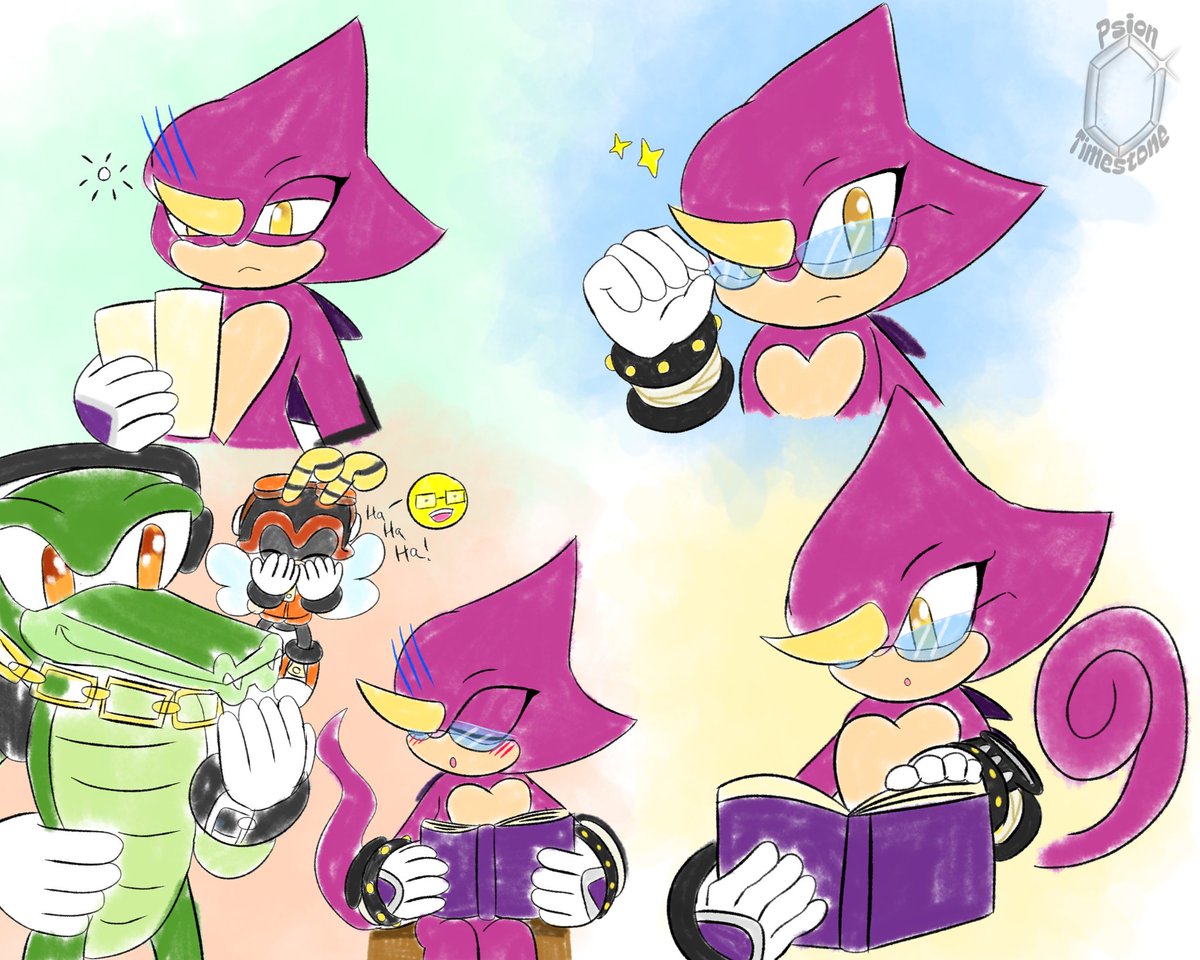 PsionTimestone's tweet image. That "your fav your problem" trend but I just use it as an excuse to give Espio glasses /hj 👓

#espiothechameleon