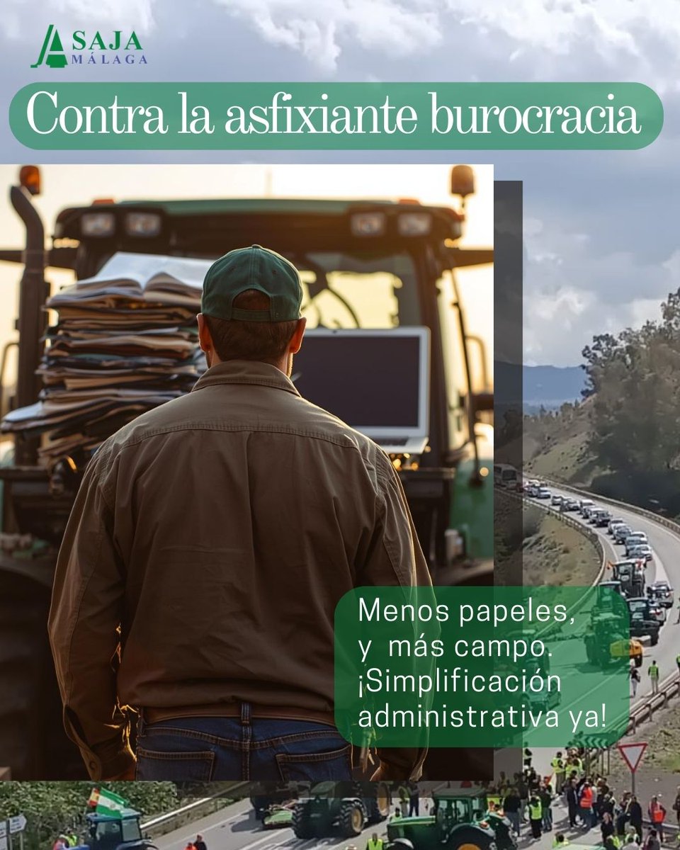 AsajaMalaga's tweet photo. ¡MÁLAGA SE PLANTA! El campo no aguanta más acuerdos injustos ni una burocracia que nos asfixia. 🚜💨Por la supervivencia y el respeto al sector agrario, nos movilizamos este 29 de enero. Abrimos hilo con nuestros motivos. 👇 (1/2)#MálagaPorElCampo #SOSAgricultura #ASAJA https://t.co/CKmUiU6HvT