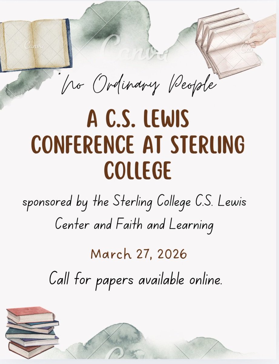 sclewiscenter's tweet photo. Our spring conference, "No Ordinary People," in collaboration with the Faith and Learning Initiative is fast approaching! Friday March 27th is the date.
We would love to see you there!!
#cslewis #cslewiscenter #sterlingcollege #springconference https://t.co/Q9XpqPhvFz
