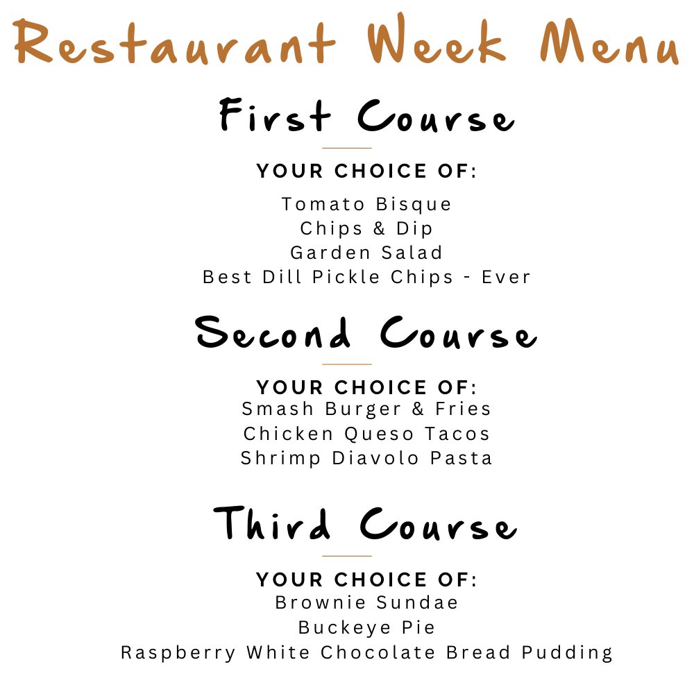 Happy Restaurant Week, Columbus! 🍽️

It may be snowy, but don't let that stop you from enjoying this 3 course, $25 menu! ❄️

Don't want to brave the weather today? This offer will be around through January 31st for dine-in AND carryout!