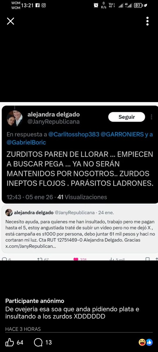 alrulipa's tweet photo. @JanyRepublicana Pídele plata a Tu presidente jajajajjajajjaja quieres todo gratis facha qla al peo https://t.co/h31fZCl5Fi