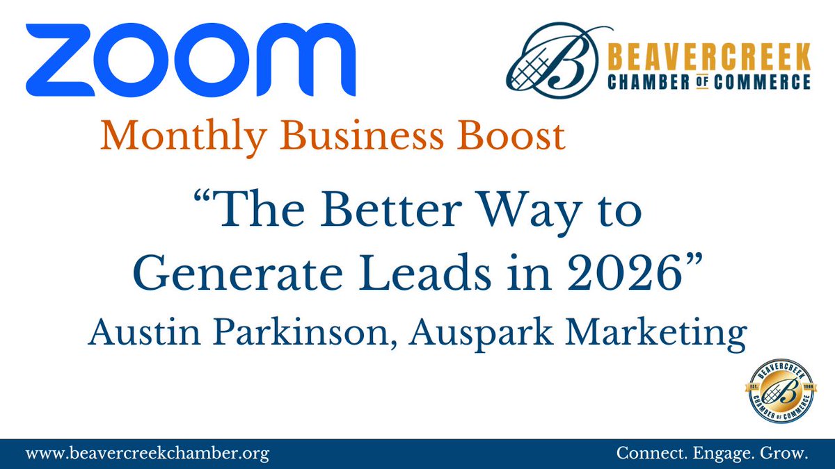We had a great first Zoom Business Boost of the year!

Big shoutout to Austin Parkinson from Auspark for opening our eyes to what's available and possible today to generate leads regardless of industry and size.

You can watch the presentation here - youtu.be/P5ZsdmW7WFs