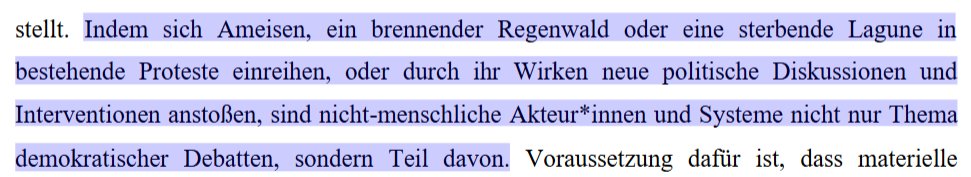 SprachPhilo's tweet image. Ich lese gerade die irrste #Diplomarbeit meines Lebens. Immer, wenn man glaubt, eine Steigerung sei nicht mehr möglich...
Alleine schon der Titel ist from outer space: "Planetare Radikale Demokratie. Über die Rolle nicht-menschlicher Akteur*innen im politischen Diskurs"
Verfasst…