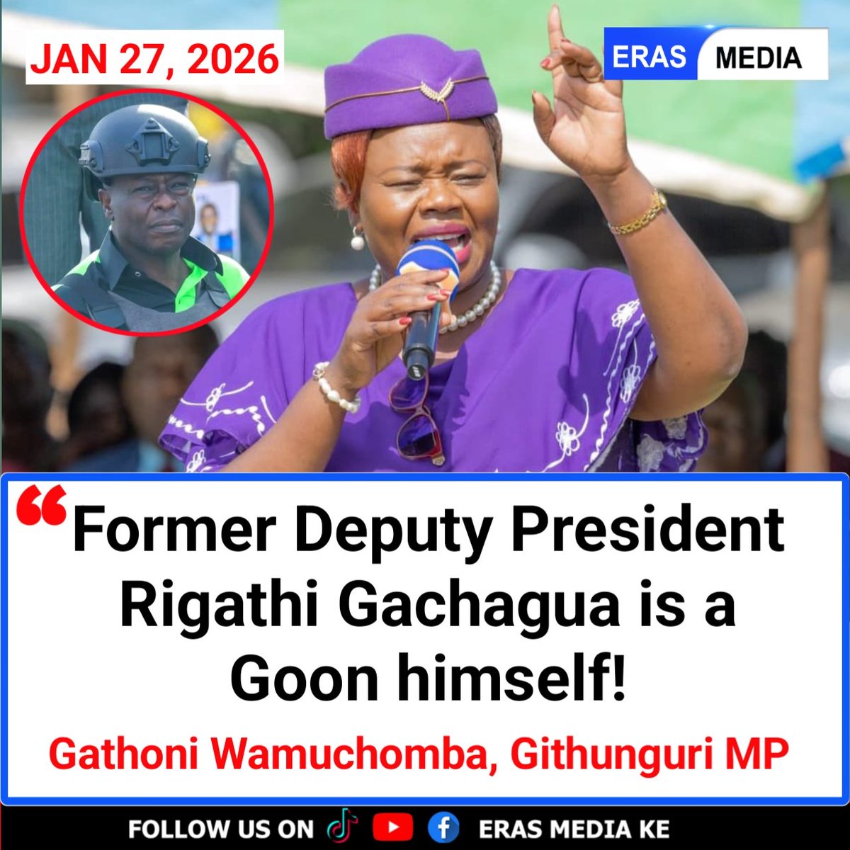 Rigathi Gachagua is a Goon himself! ~ Gathoni Wamuchomba, Githunguri MP