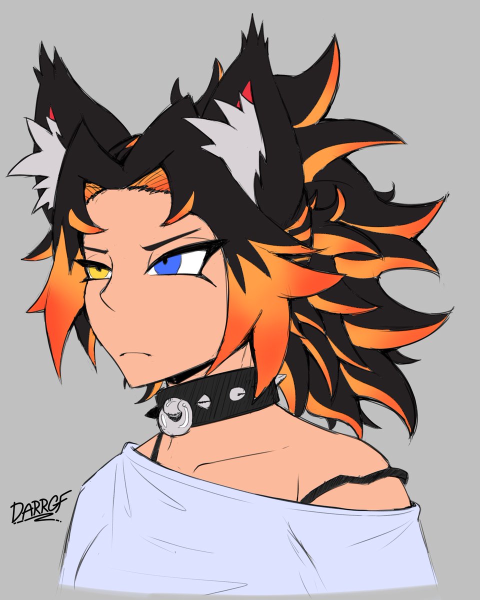 Warmup sketch of Xan with a messy ponytail :3
