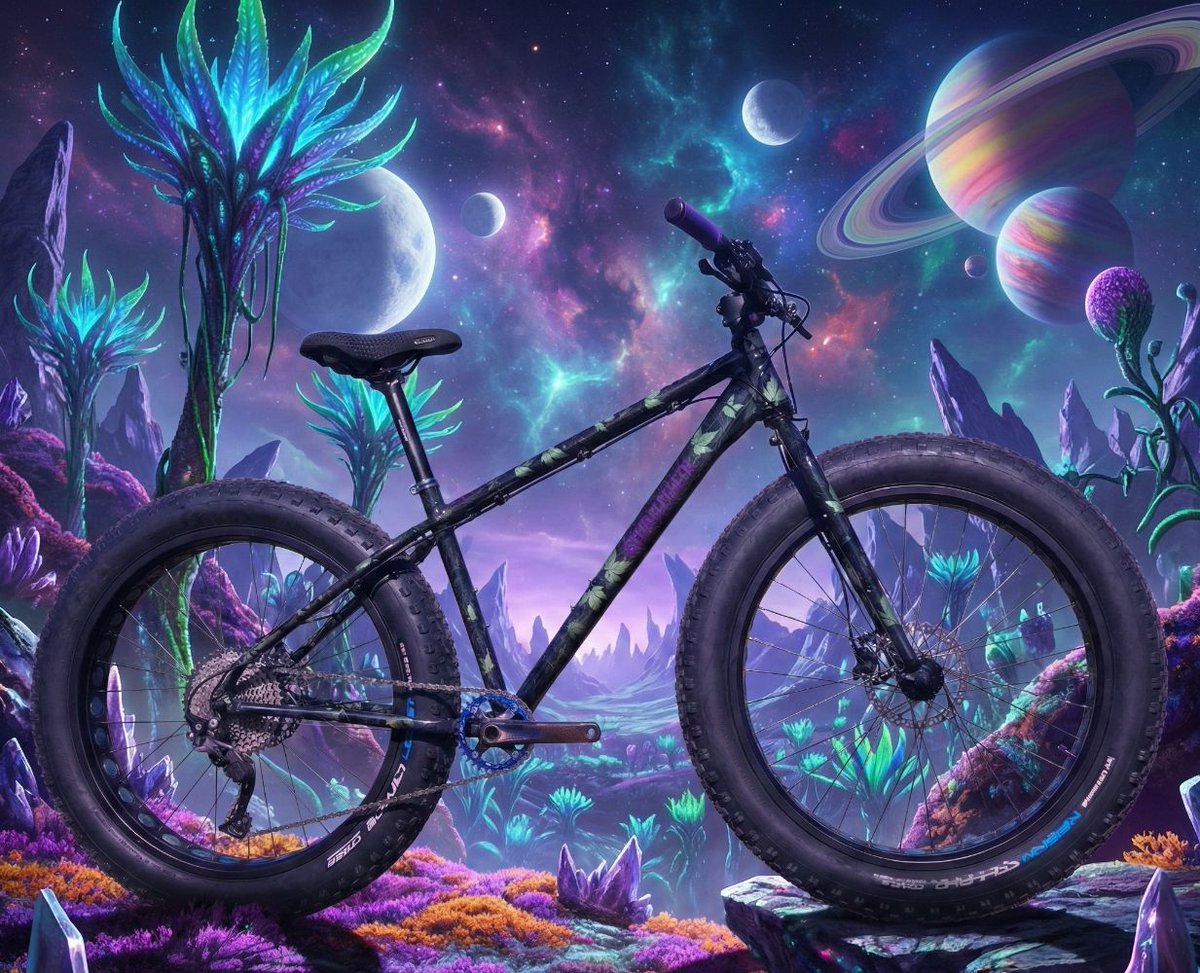 CapitolBicycles's tweet photo. Deep in its natural habitat. This poison ivy custom paint One of One build was made for creek crossings and canopy roads. A custom paint finish simply out of this world. #CustomPaint #FatBike #WoodsRiding #GetOutside #CustomPaintJob #OneofOne #CapitolBicycles https://t.co/MfwFbnUM14