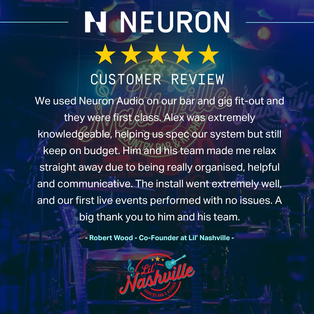 neuron_av's tweet photo. Last year, we delivered a bespoke AV system for Lil Nashville Chiswick — built for live music, DJs and late nights that need sound you can trust.

Case study 👉 https://t.co/lH9trV5X93

#AVInstallation #HospitalityAV #LiveMusic https://t.co/7MQUY0kXX8
