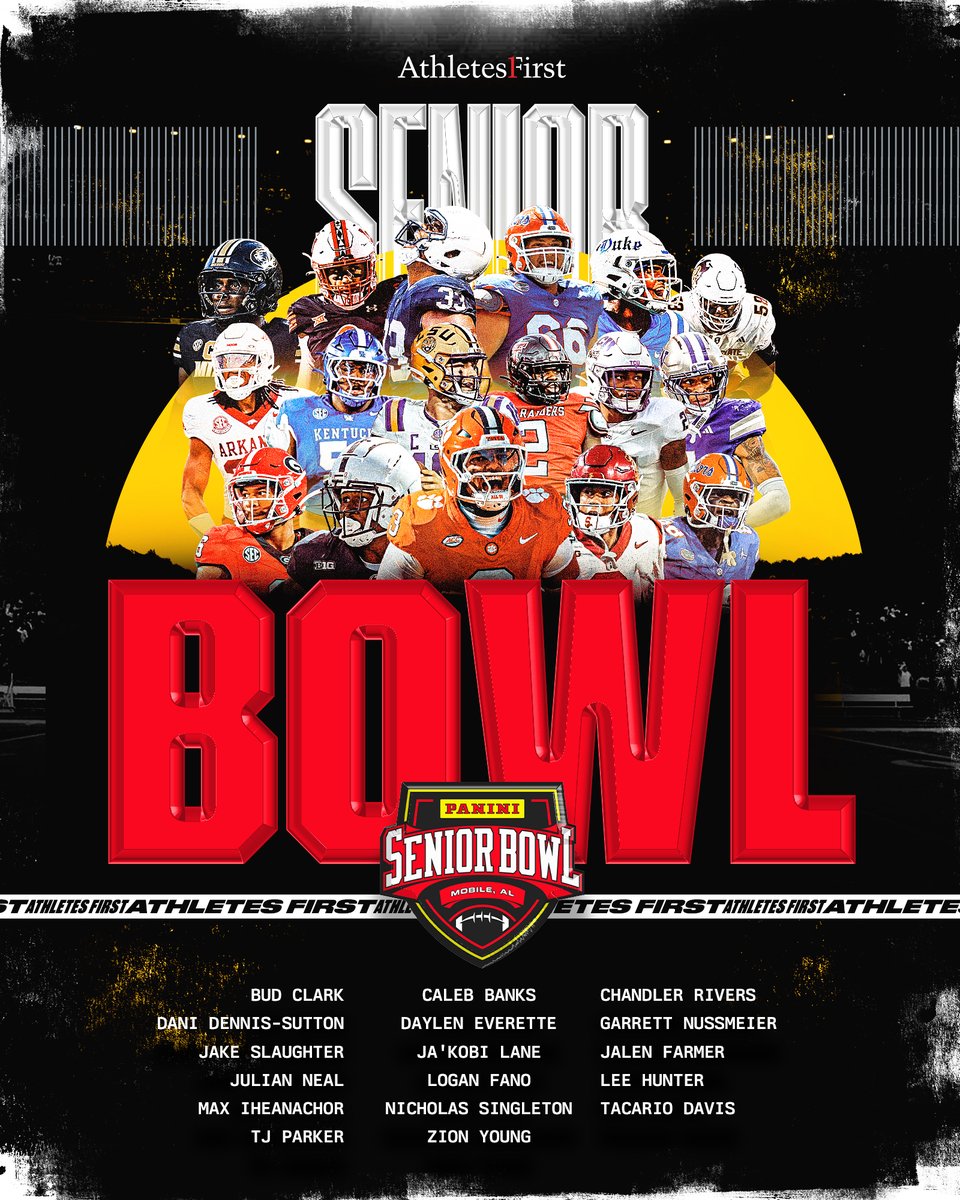 AthletesFirst's tweet photo. Good luck to the #A1Family competing in the Senior Bowl ‼️ https://t.co/wgFUaVDMVH