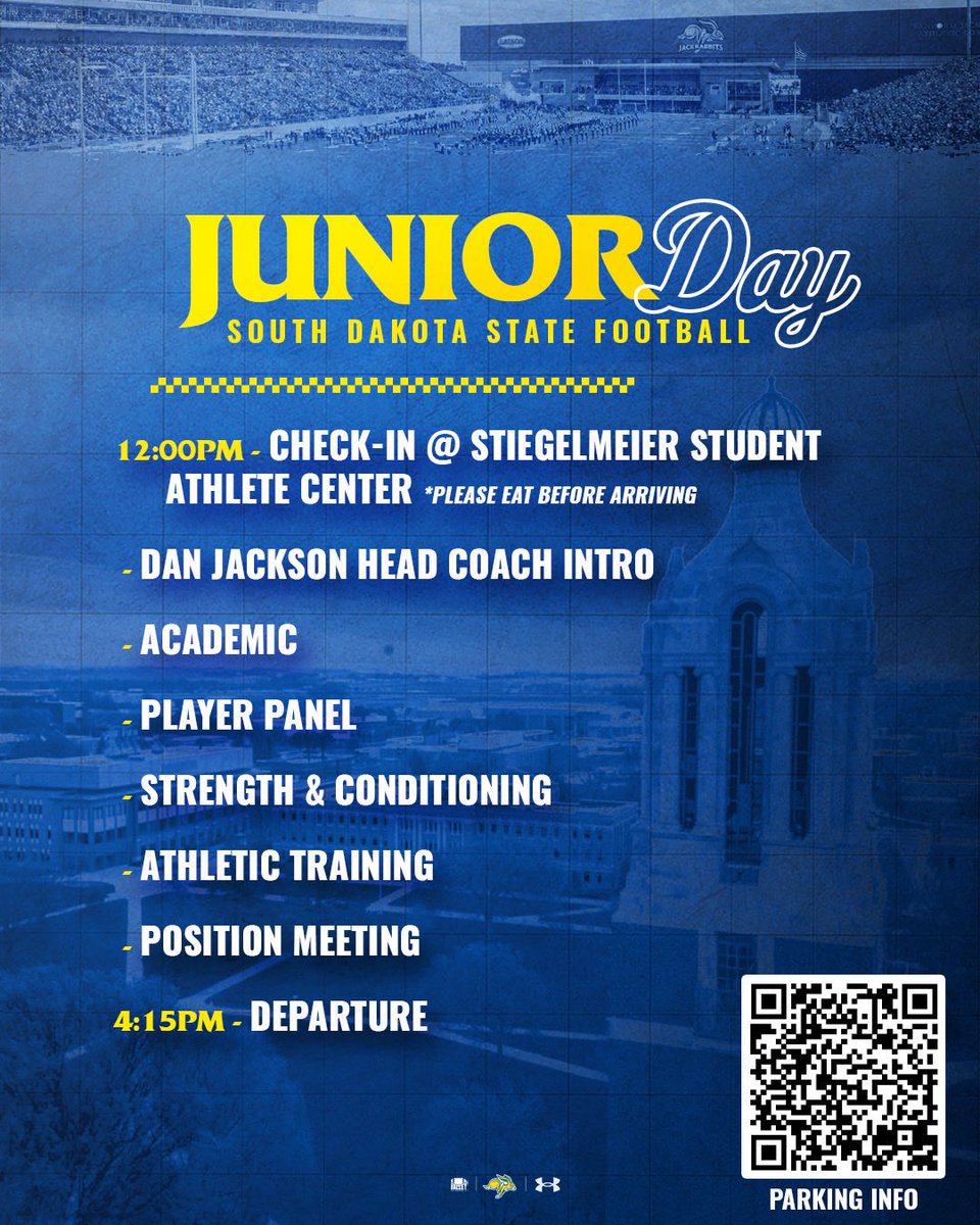 Thank you to South Dakota State University for the Junior Day invitation. I appreciate the opportunity to visit campus, connect with the coaching staff, and learn more about the football program. Thank you for having me.<a href="/GoJacksSDSU/">South Dakota State Jackrabbits</a>