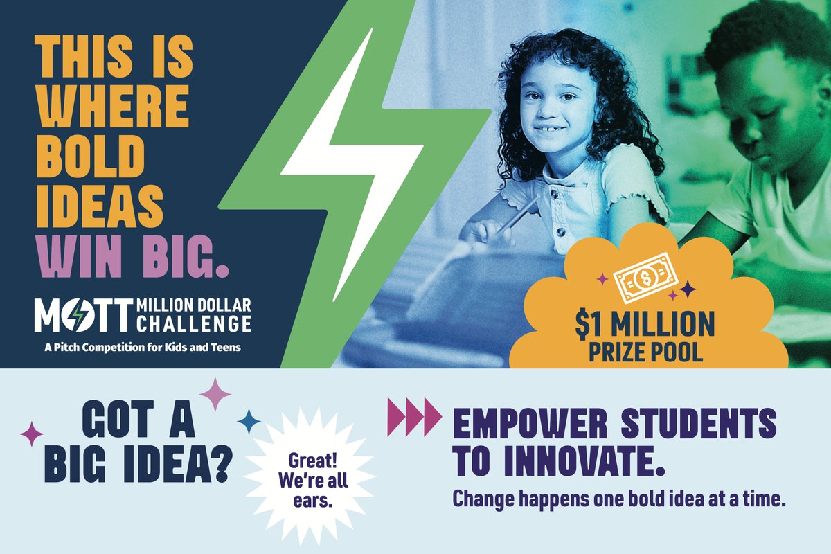 📢WEBINAR: Mott Million Dollar Challenge: Where Big Ideas Win Big

Join the 50 State Afterschool Network on January 27 at 2 PM ET for a webinar on the Mott Million Dollar Challenge, a national pitch competition for K–12 youth! 

Register here: tinyurl.com/yse3b2df