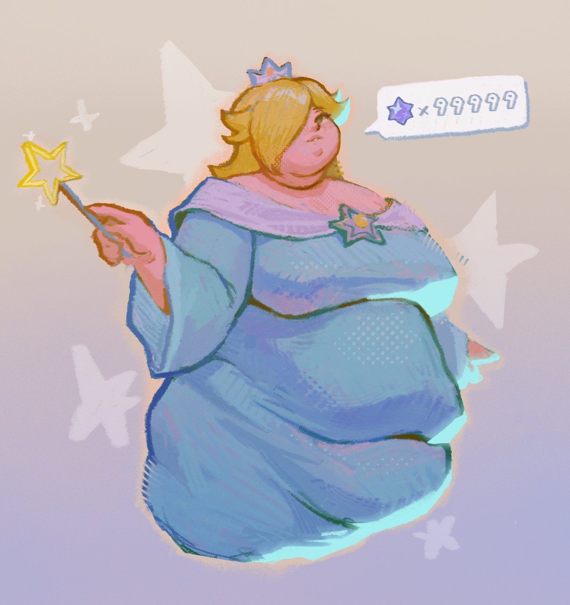 heard they widened Rosalina’s model by 0.0001 millimeters so here’s an artist’s rendition of that