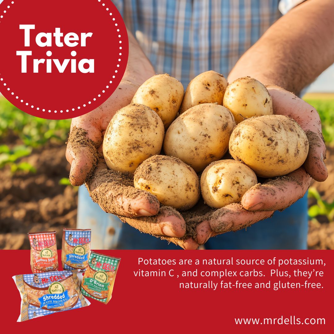 MrDellsTweets's tweet image. 🥔 Potatoes = real nutrition + real comfort.
They’re packed with potassium, vitamin C &amp;amp; energy-boosting carbs. 💪

Mr. Dell’s Hash Browns keep it clean — no additives, just pure potato goodness. 🥔✨

#MrDells #PotatoPower #CleanIngredients #HashBrowns #RealFood
