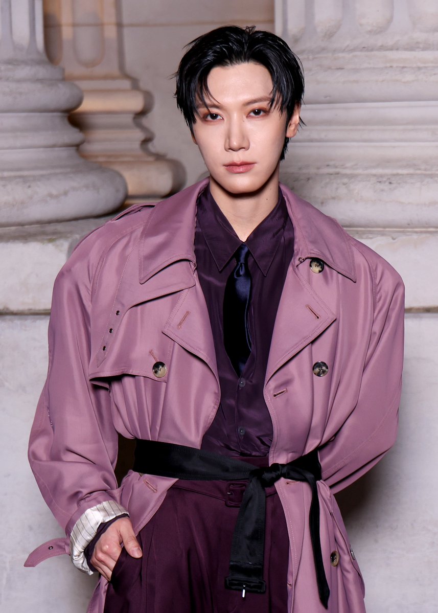 billboard's tweet image. NCT's Ten attends the Saint Laurent Menswear Fall/Winter show during Paris Fashion Week.