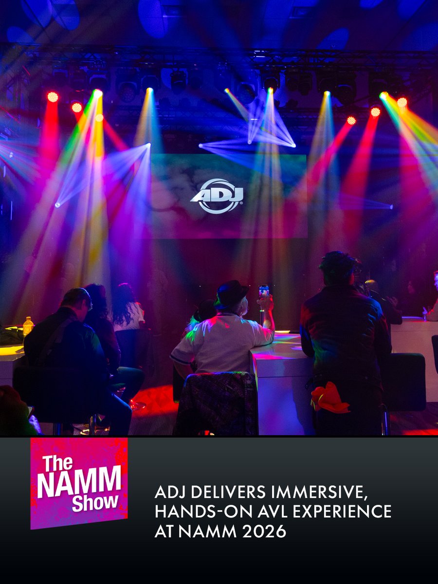 ADJ stood out at #NAMM2026 with a full AVL Experience demo room, showcasing new ADJ fixtures, Eliminator Lighting effects, and AVANTE Audio systems. A must-visit space to see and hear gear at real performance levels. tinyurl.com/2sbjckk5 #adjlighting