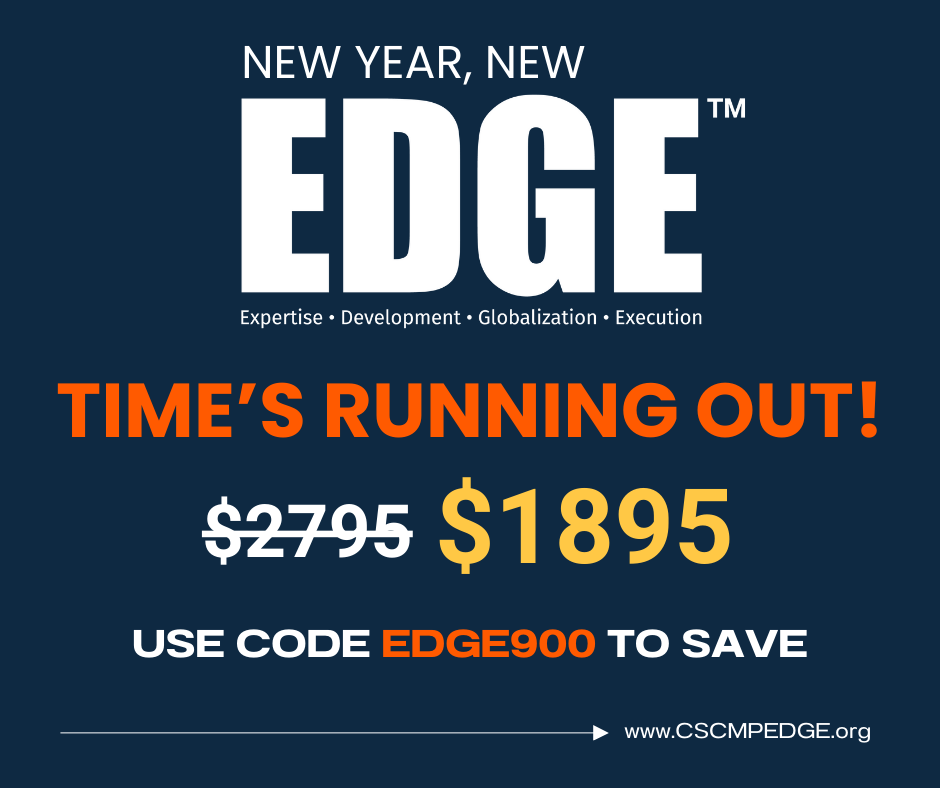 Lock in your launch rate for the newly revamped EDGE 2026 today — discounted pricing ends January 31, 2026! Use code EDGE900 to save $900 on your spot in Nashville, TN this October 4–7, 2026. cscmpedge.org/website/91603/…