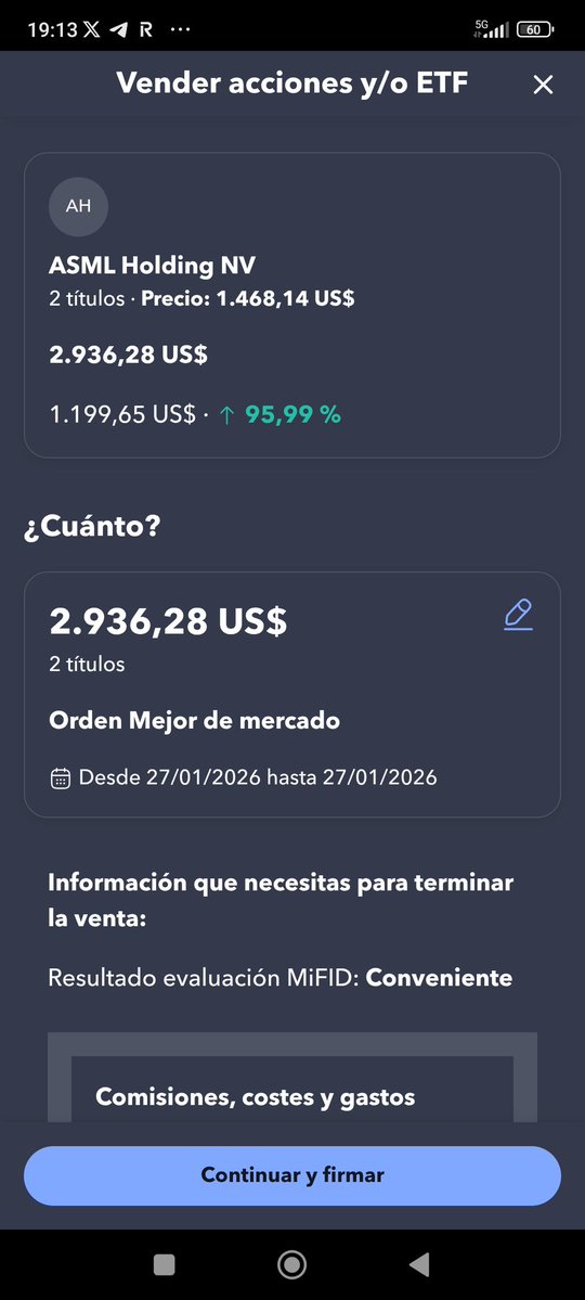 Hoy he vendido ASML, ya que ya he llegado a mi objetivo con ella.  🚀

Ya que quiero comprar fondos más defensivos tipo DWS,Pimco...