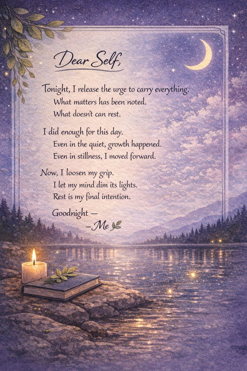 Sampee24_7's tweet photo. Tonight, I choose rest without guilt 🌙

#NightReflection
#GentleNights
#QuietProgress
#RestIsEnough
#IntentionalLiving
#EveningCalm
#InnerPeace
#SoftReset
#MindfulMoments
#NightRituals https://t.co/UeeqtQpobY