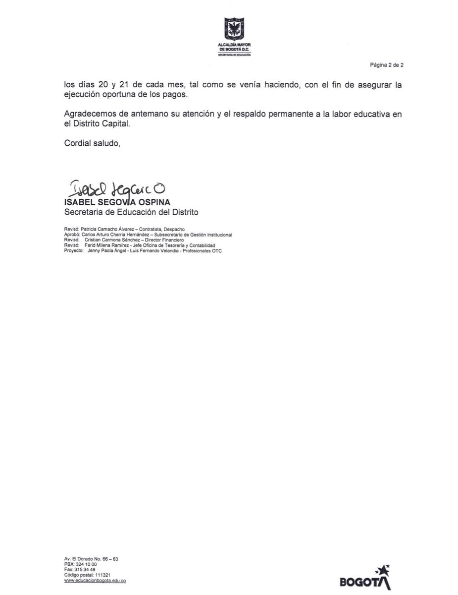 IsabelSegoviaO's tweet image. Por primera vez en 20 años, el gobierno nacional no le gira a @Bogota los recursos del SGP para pagar a tiempo la nómina de los docentes, según los acuerdos históricos con el magisterio de Bogotá. El miércoles 28 de enero solo los maestros financiados con recursos propios del…